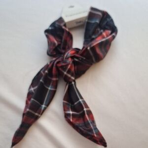 Francesca's Collections Black and Red Plaid Scarf